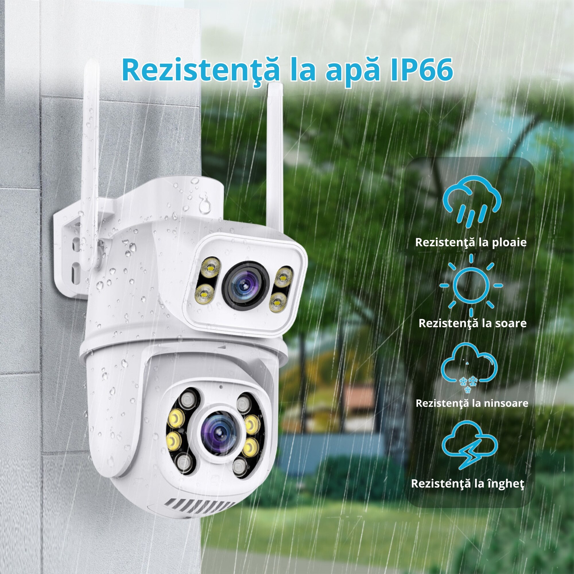 Camera Dubla Camera de supraveghere dubla WiFi DeVeghe 8 MP, Full HD, exterior sau ...