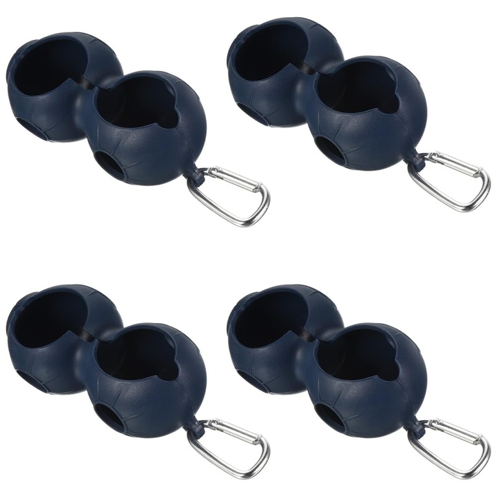 Suport pentru minge de golf, 4 buc din silicon, husa de protectie portoabila cu catarama pentru centura sac de golf, albastru inchis, PATIKIL