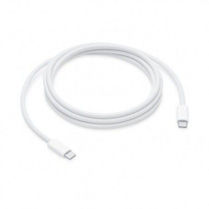 Cablu Date Incarcare tesut 2M compatibil pentru Apple USB-C-C 240W, Alb