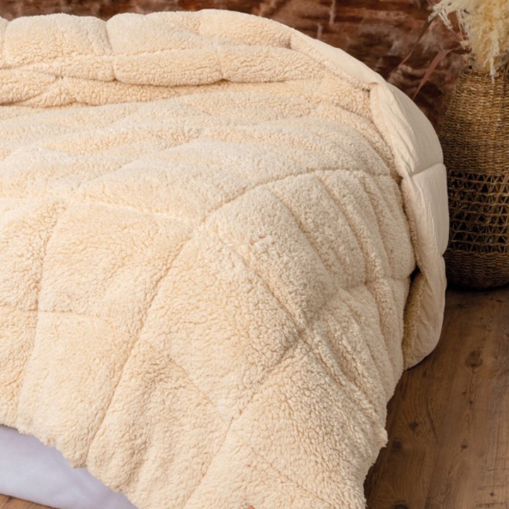 Завивка за 2 души, Памучна кутия, Плюш, 195x215 см, Микрофибър