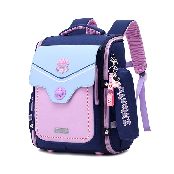 Iskolatáska, NEVERMORE, Vízálló, légáteresztő pántok, 39 x 30 x 20 cm, Rózsaszín