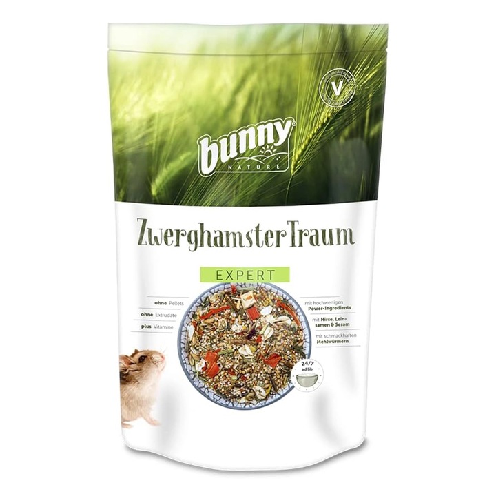 Hrana completa pentru hamsteri pitici, Bunny Nature, DwarfHamsterDream EXPERT, 500 g