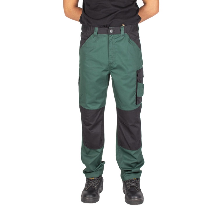 Класически мъжки работен панталон с наколенки и многофункционални джобове, Зелен, 48