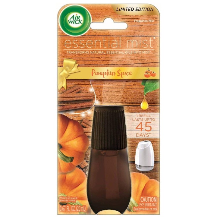 Rezerva difuzor de parfum cu uleiuri esentiale odorizant de camera Air Wick Aroma Mist Dovleac, 20ml