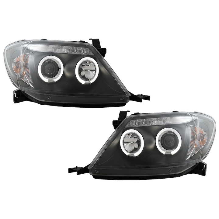 Az Angel Eyes fényszórók kompatibilisek a Toyota Hilux 2005-2011 Black modellel