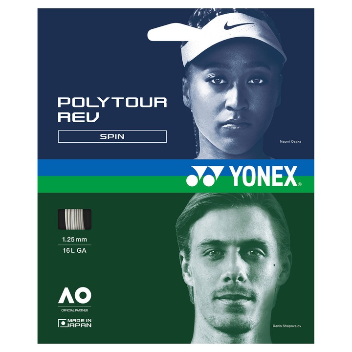 Racordaj Tenis Yonex Poly Tour REV, lungime 12 m Alb