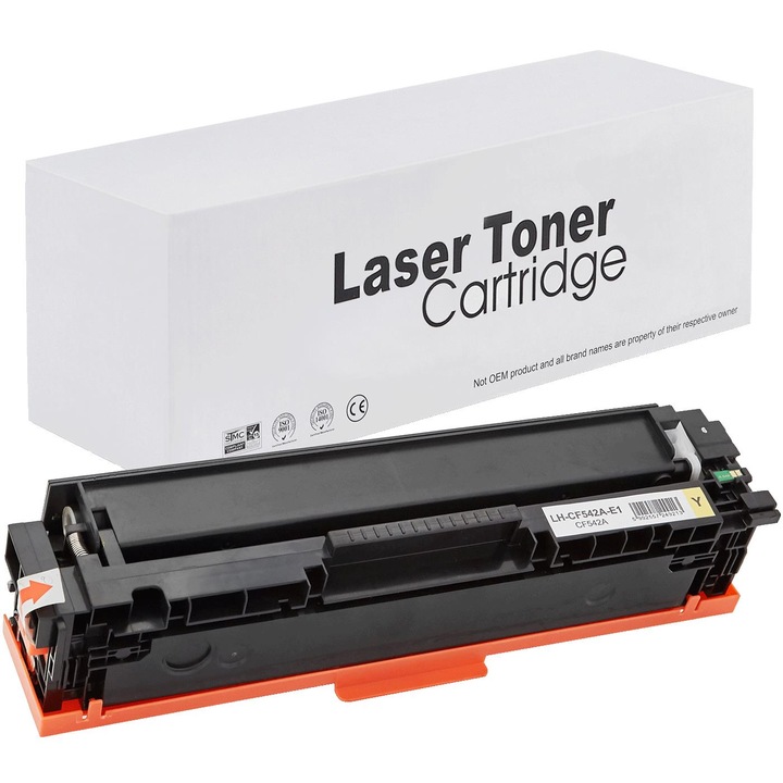 Cartus toner compatibil HP CF542A / CRG054 / 203A Y galben (yellow), HP Color Laserjet Pro M254DW, HP Color Laserjet Pro M254NW, HP Color Laserjet Pro M280NW, HP Color Laserjet Pro M281FDN, HP Color Laserjet Pro M281FDW, 1300 pagini