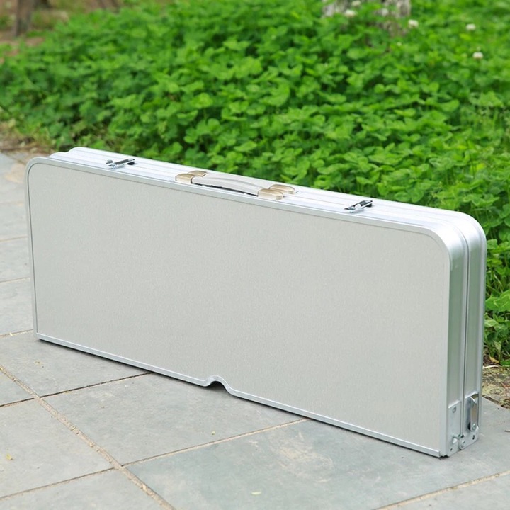 Összecsukható bőrönd típusú piknikasztal, üléssel, alumíniumból