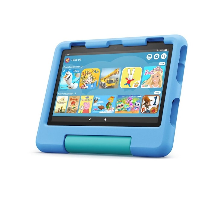 Таблет Amazon Fire HD 8 Kids Edition 2022, 2.0GHz процесор, 8" IPS LCD екран, 2GB RAM, 32GB Flash, 2MP, Wi-Fi, Bluetooth, Android + черен син калъф