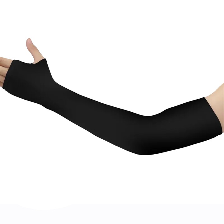 Комплект от 2 черни спортни CCmax ръкави, UV и защита от атмосферни влияния за ръката и ръката, дишащи, супер еластични, универсален размер, унисекс