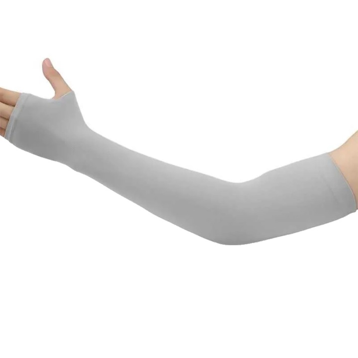 Комплект от 2 сиви спортни CCmax ръкави, UV и защита от атмосферни влияния за ръката и ръката, дишащи, супер еластични, универсален размер, унисекс