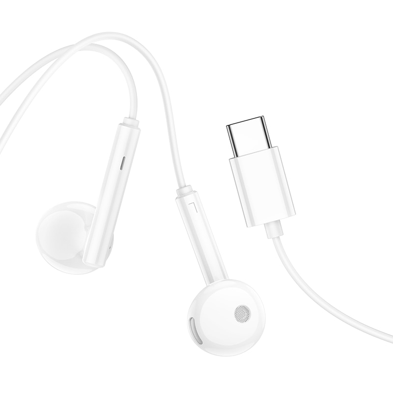 Casti Borofone BM82 Art Music, cu microfon, tip C, sunet Hi-Fi, alb