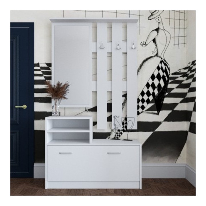 Cuier Cremona Alb 155.5x85x24 cm