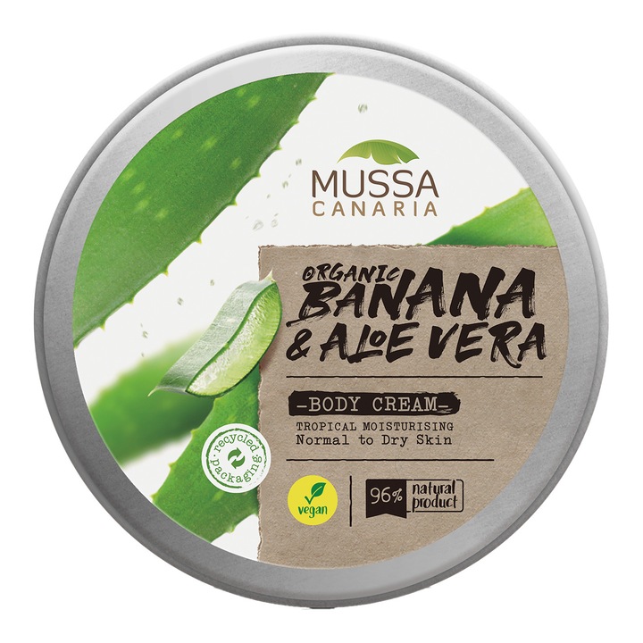 Crema de corp, Mussa Canaria, banana si aloe vera, vegan, 70 ml
