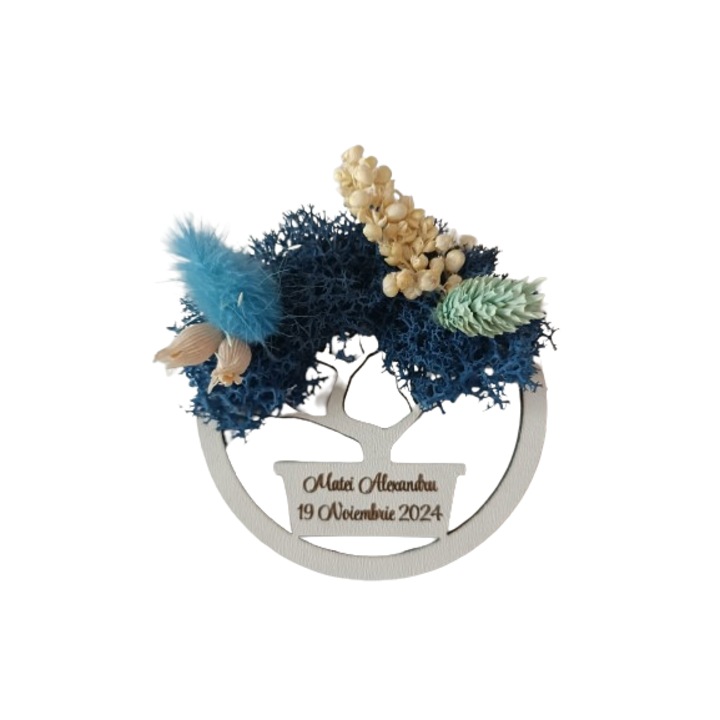 Copacul vietii cu licheni stabilizati Verde, marturie pentru nunta sau botez