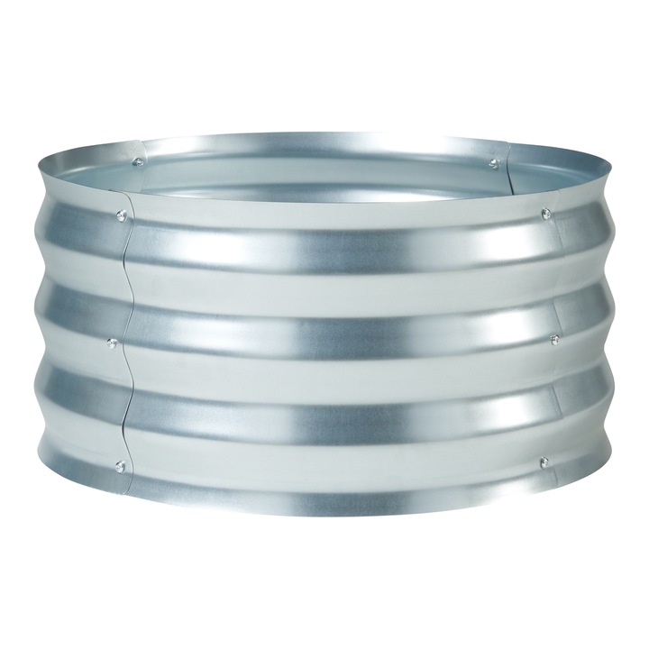 Jardiniera gradina, casa.pro, PXJC-0004 Andrano, 61 x 30, 5 cm, otel, argintiu, forma rotunda