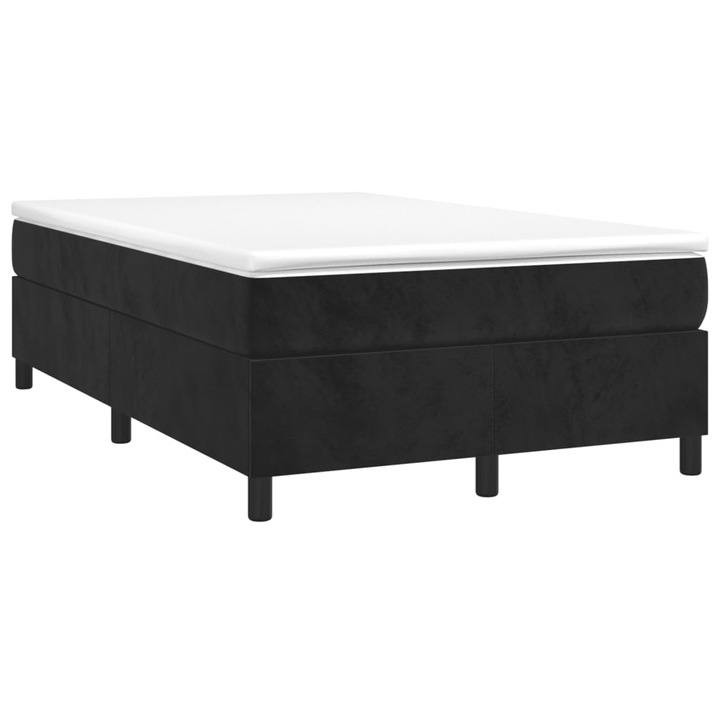 Pat box spring cu saltea vidaXL, negru, 120x190 cm, catifea 3269705