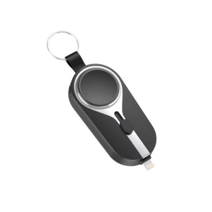 Mini hordozható vezeték nélküli töltő, 10 W töltési teljesítmény, külső akkumulátor funkció, Apple eszközökkel kompatibilis, USB-C töltés, fém külső, modern és elegáns dizájn, prémium minőség, fekete szín