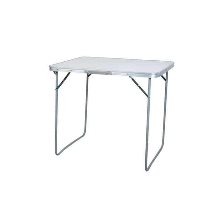Masa pliabila gradina, camping, pescuit, tip valiza, alb, 80x60x70 cm