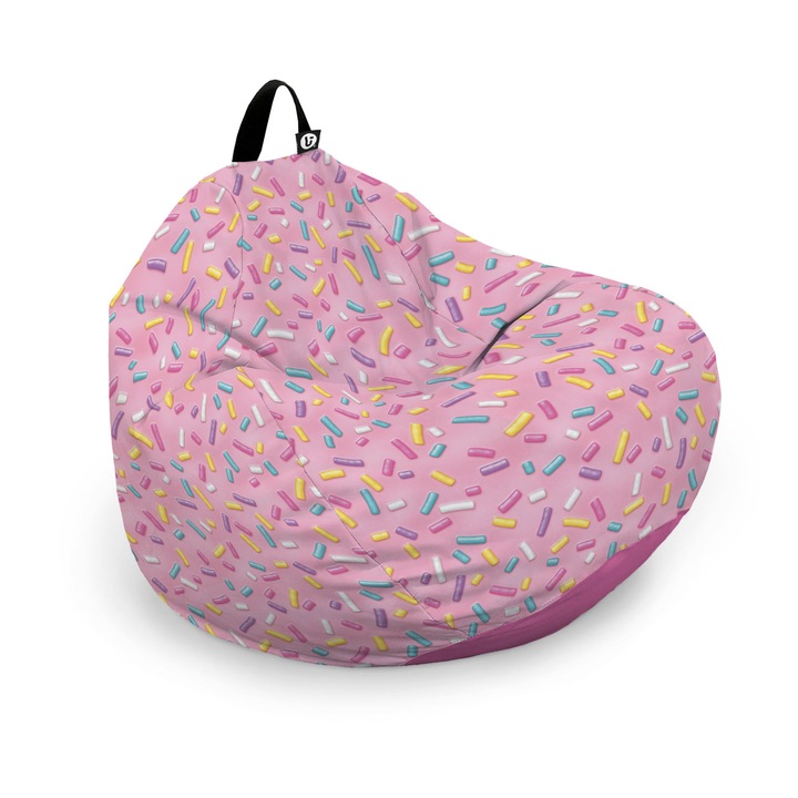 Husa exterioara Updeco Puf Bean Bag tip Para XL, fara umplutura, impermeabil, cu maner, 90 x 90 x 60 cm, glazed sprinkle