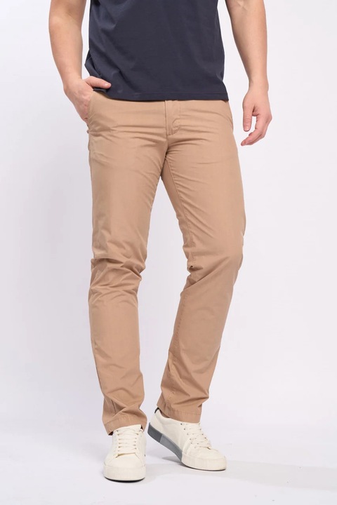 KVL by KENVELO, Pantaloni chino cu buzunare oblice, Caramel