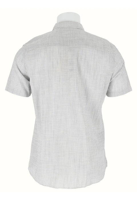 Q/S Мъжка риза с къс ръкав на сиво-бели райета, S