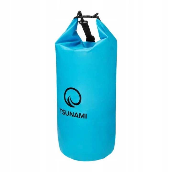 Sac impermeabil, Dry bag Tsunami, pentru ture de sea kayaking sau expeditii, Waterproof, PVC, 30 L, Albastru