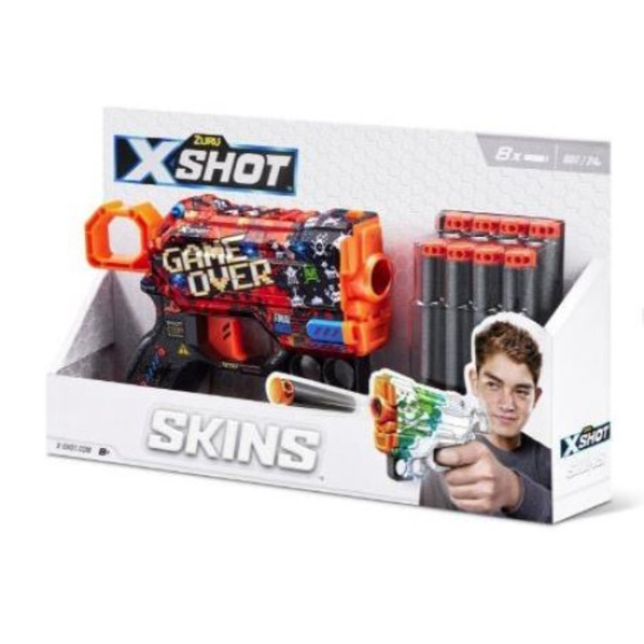 Играчка пистолет Zuru X-Shot Skins Menace, 8 стрелички, 8+ години