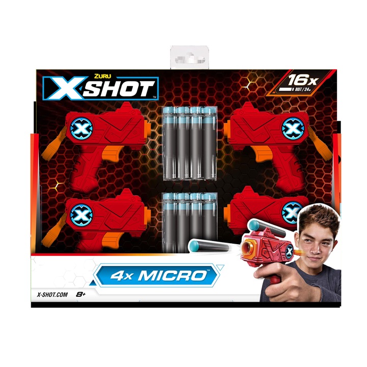 Комплект от 4 мишени Zuru X-Shot Excel Micro, 24 м, 8+ години