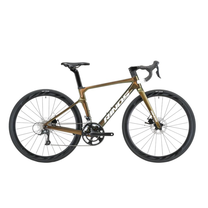 Шосеен велосипед RINOS Carbon Odin 3.0, Shimano 105 R7000, Рамка 53 см, Златен цвят