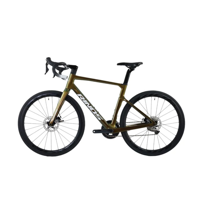 Bicicleta de drum din carbon RINOS 700C Shimano Ultegra R8000 22 viteze Odin5.0, Marime cadru: 53 cm, Auriu Culoare
