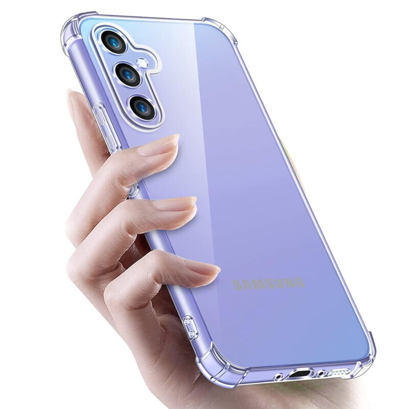 Husa de protectie Anti-Shock compatibila cu Samsung Galaxy A15 4G / A15 5G, TPU, Slim Design, Protectie camera, Transparent