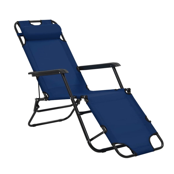 Scaun pliant MAR, 153x60x78cm, Pana la 100 kg, PVC poliester, Albastru