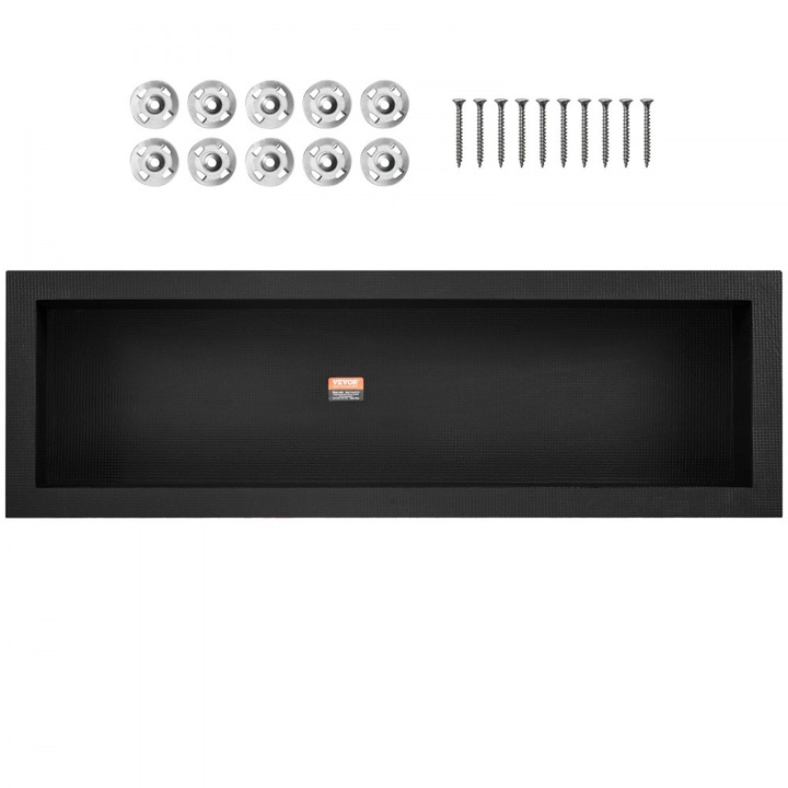 Nisa de Dus Instalare sub Faianta, 1270 x 1170 x 406 x 306 mm, Organizator cu un Singur Raft, Material Impermeabil, Spuma Extrudata, XPS Plastic, Negru