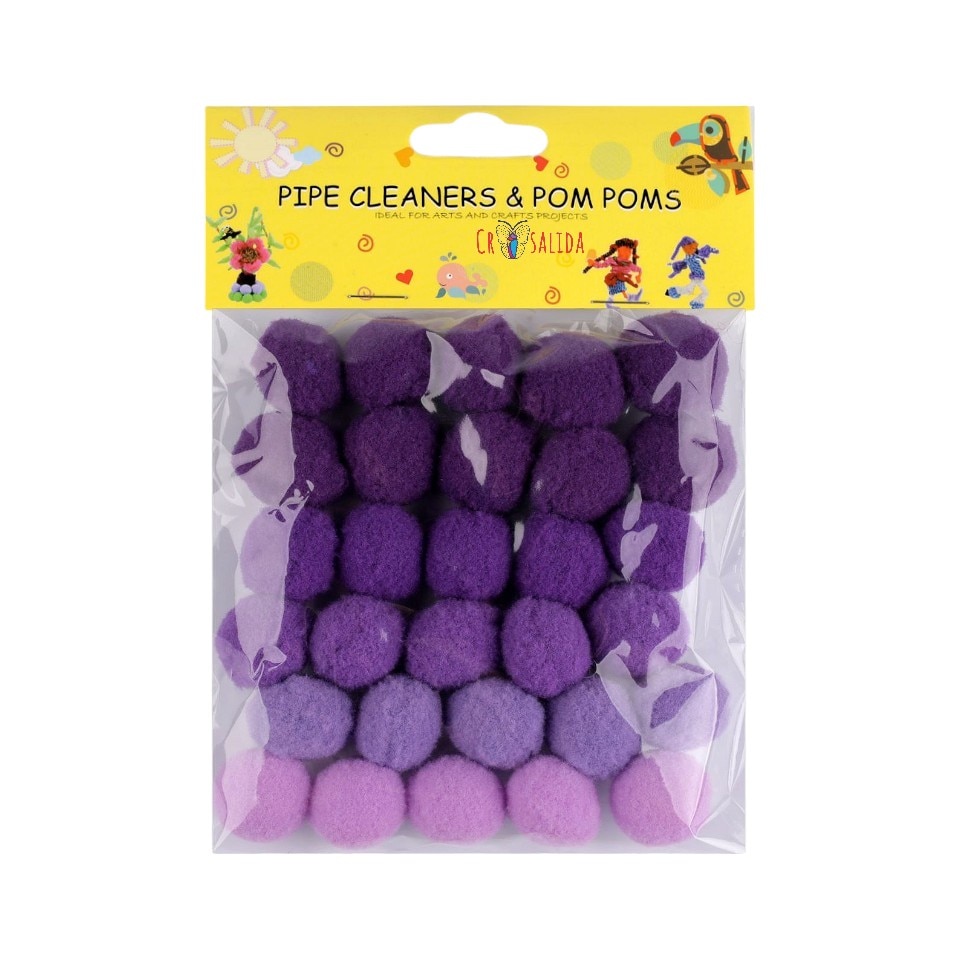 Set 30 pompoane pentru activitati Crisalida, diametru 20 mm