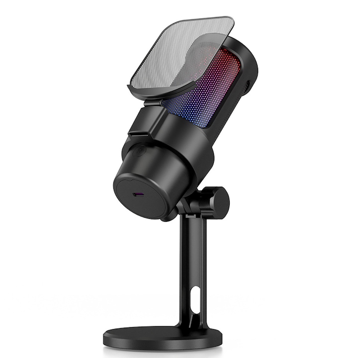 Микрофон JESWO, USB, Кондензаторен, Черен