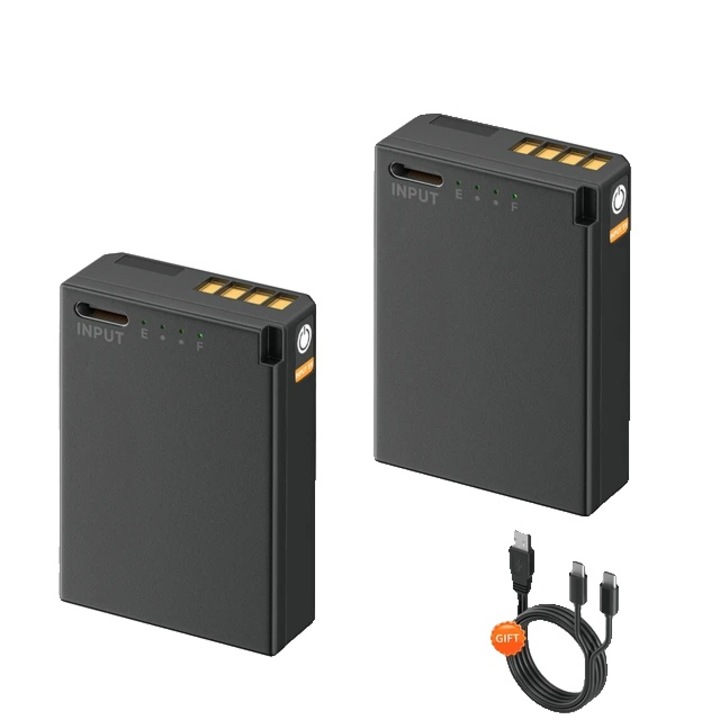 Set 2 acumulatori reincarcabili pentru Canon, 2300mAh, 7.4V, incarcare Type-C