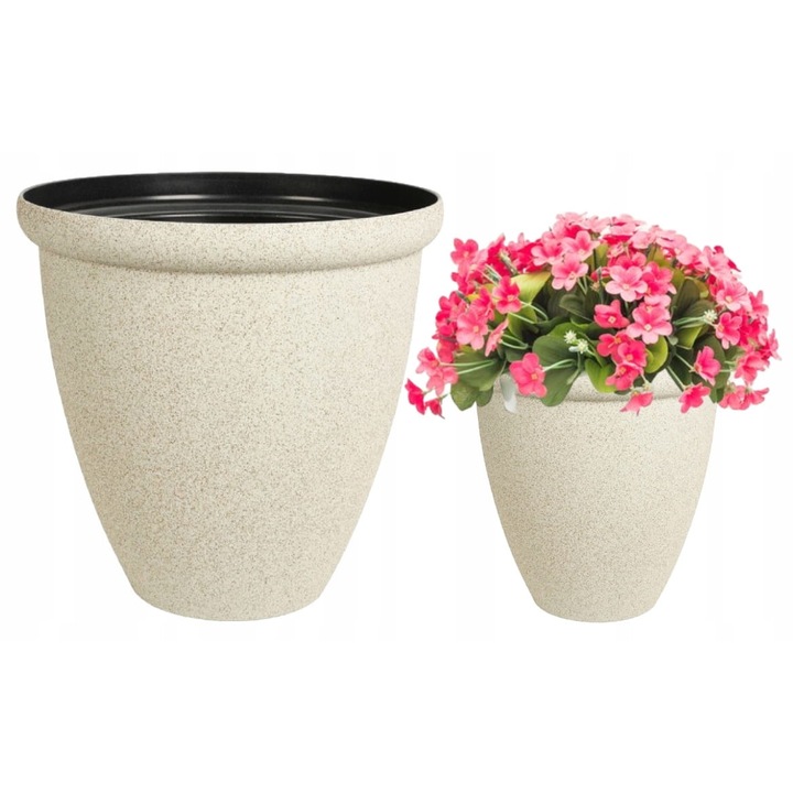 Ghiveci din plastic, rotund, inalt, pentru flori, 34,5 cm Koopman