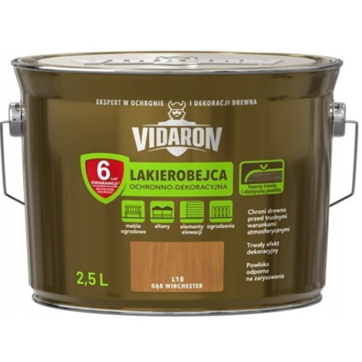 Лак за защита на дърво, Видарон, дъб Уинчестър, 2.5л