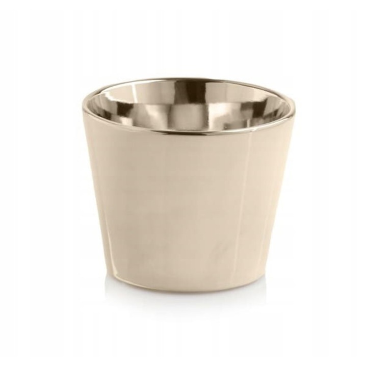 Ghiveci ceramic Polnix, cilindru, auriu, 12x10cm