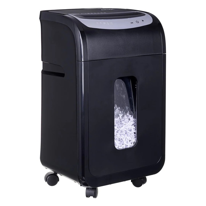 Distrugator de documente ActiveJet ASH-2502C, taiere incrucisata, nivel de securitate P-4, argintiu/negru, 28l