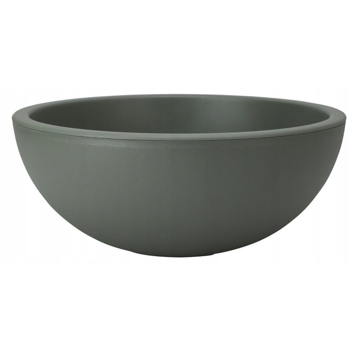 Ghiveci rotund decorativ Koopman, polietilena, verde inchis, 40x16 cm