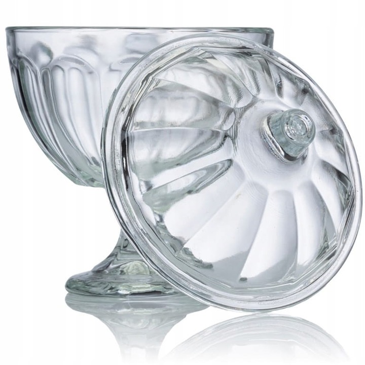 Bomboniera cu picior, Koopman, Sticla, 485 ml, 17x13x13 cm, Transparent