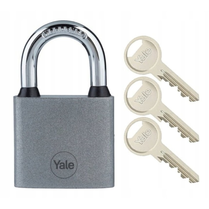 Lacat LOB zavor cu cheie, rezistent la coroziune, 62x50mm, argintiu, set 3 chei