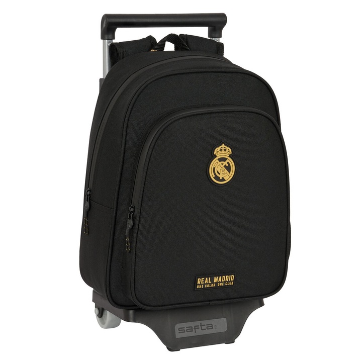 Училищна чанта с колелца Real Madrid C.F., Черен, 27 x 33 x 10 cm