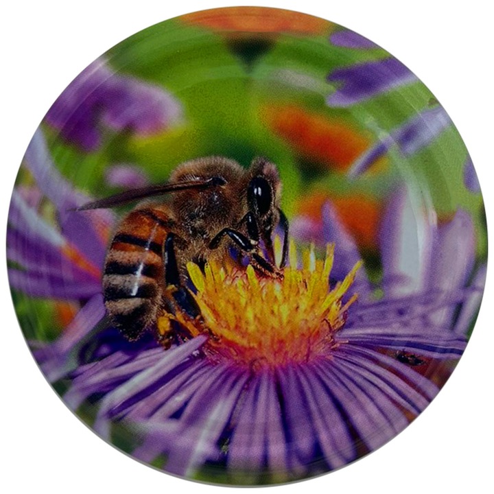 Set capace cu filet din cupru, Danros, Bee Purple Flower, Ф82, Metal, 20 buc