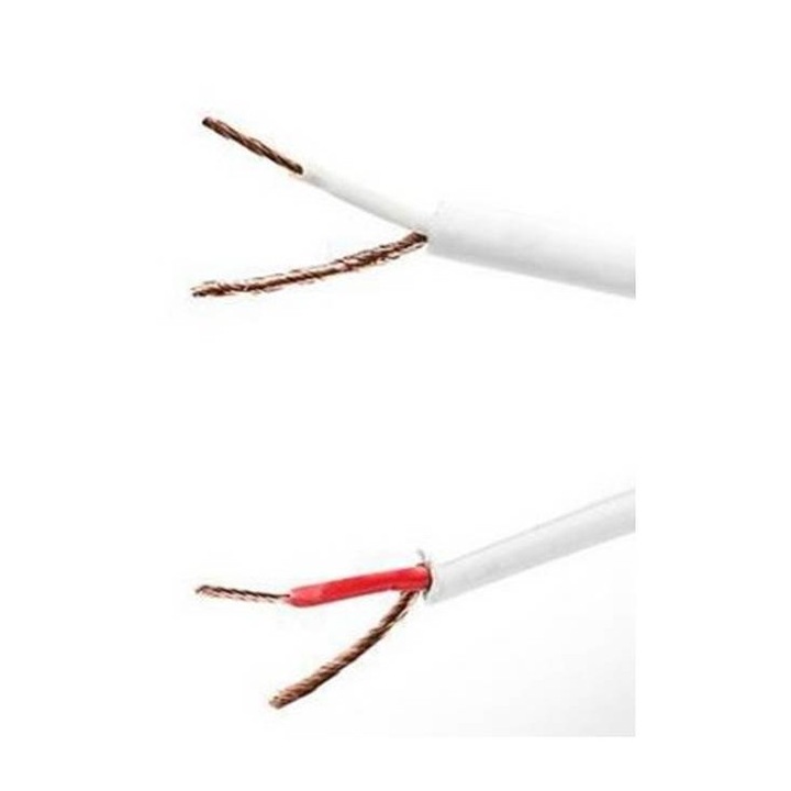 Cablu dublu ecranat, 2 nuclee, casti, difuzoare, pini, alb, 2x0, 15 mm2