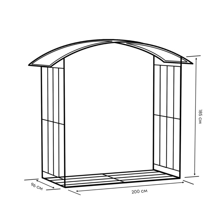 Навес за дърва Primaterra, Elegante 2 х 2.2 х 1 метра, зелен цвят