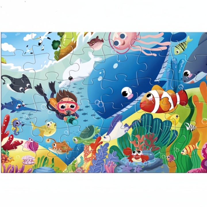 Puzzle gyerekeknek, Karton, 36 db, Többszínű