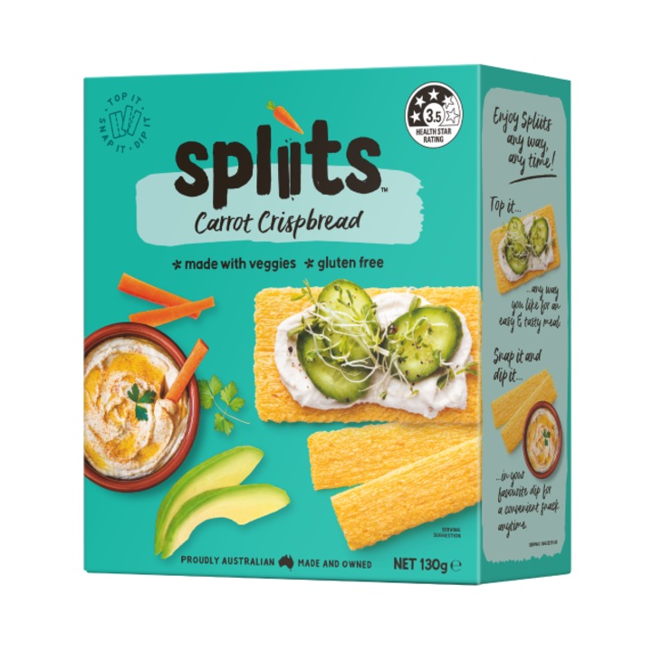 Paine uscata cu morcov SPLIITS fara gluten, ORGRAN, 130 g